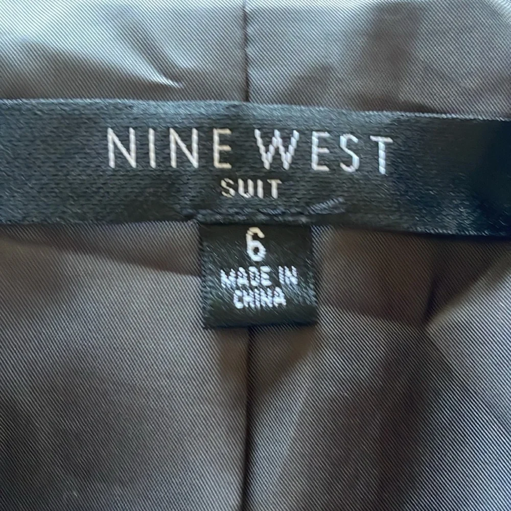 Nine West x Kasper Brown Tailored Pantsuit Polish Trousers Fitted Blazer Refined